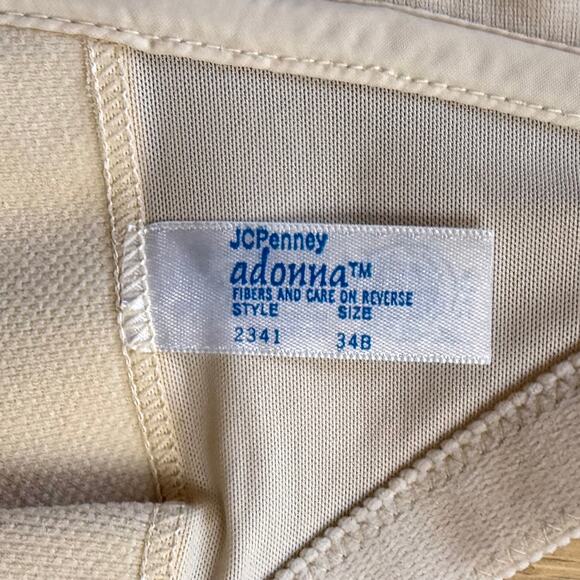 Vintage Adonna Bustier 34B Cream Underwire Longline Bra JCPenny 80s Pinup Corset - Picture 12 of 14
